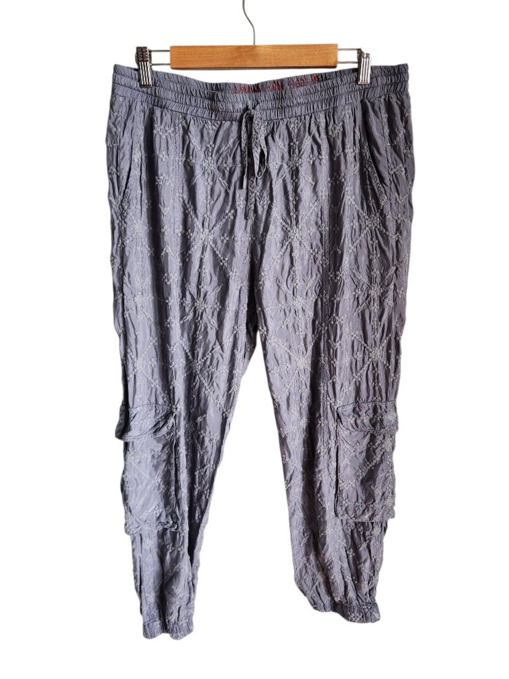 Johnny Was Pants Medium Blue Women's Pete & Greta Casseopeia Pull On Cargo Crop